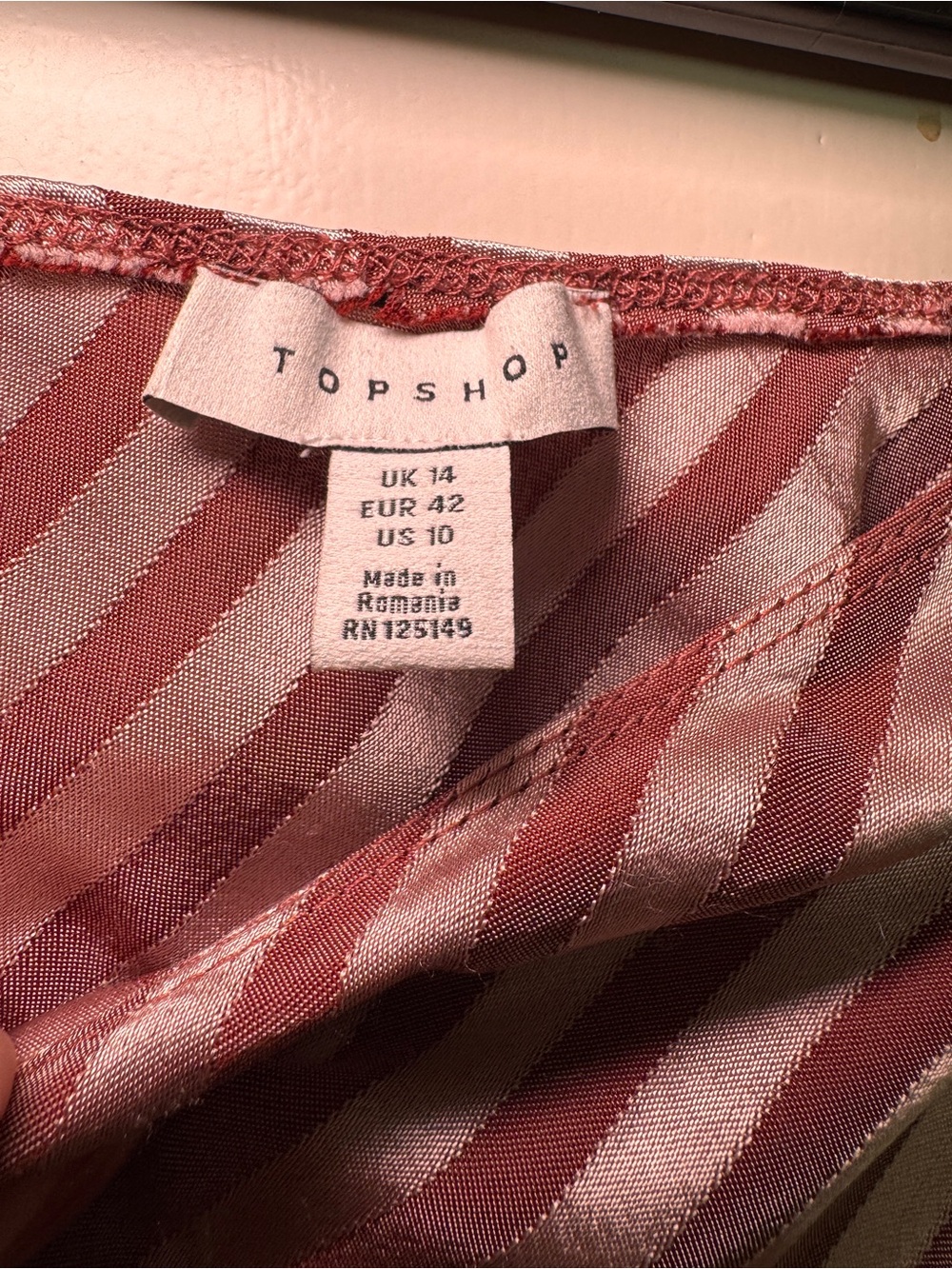 Topshop Dusty Pink Striped Maxi Skirt - Picture 2 of 2